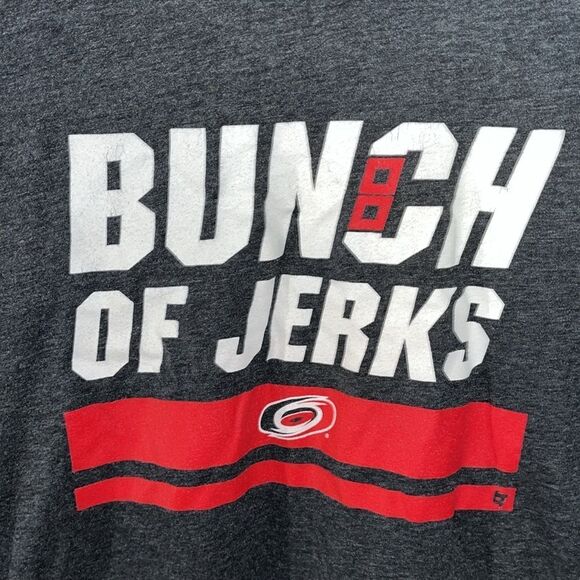 Carolina Hurricanes Bunch of Jerks Collector Hockey T Shirt S Unisex Model Gray - Picture 2 of 3